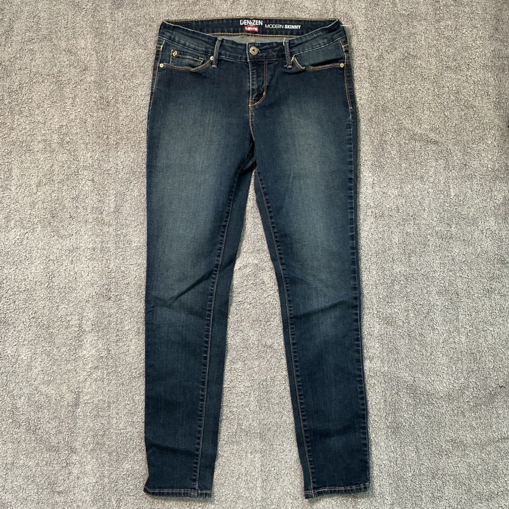Denizen Levi's Modern Skinny Jeans Womens 8L 29x34 Dark Wash Blue Stretch Denim